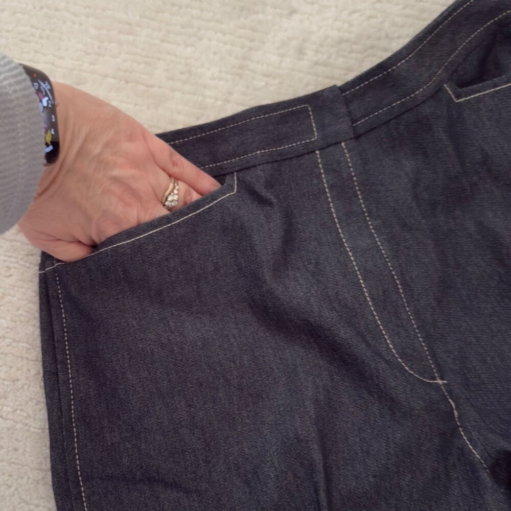 Studio Jax Pants Size 6 Dark Denim Tailored Straight Leg Vintage Y2K Canada Made - Picture 6 of 13